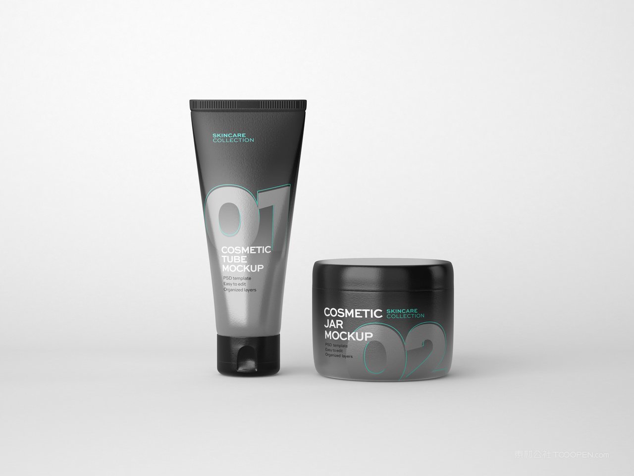 商务高级灰男士洗面奶产品包装样机 (2)