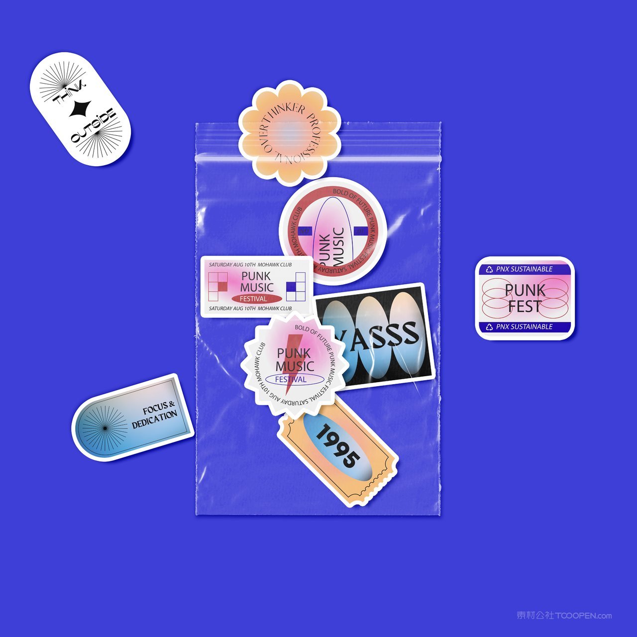 塑料袋贴纸样机素材