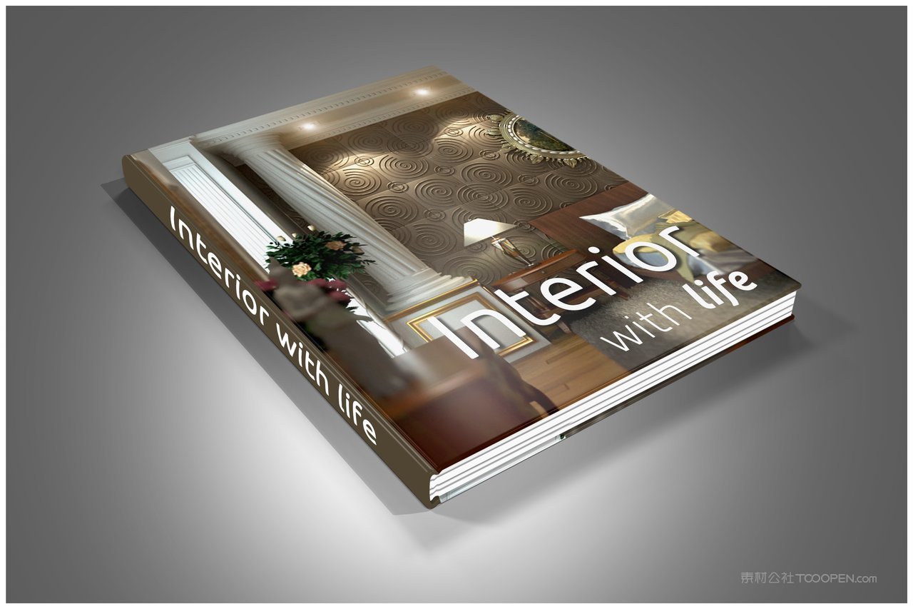 精装硬书脊书籍效果画册样机 (3)