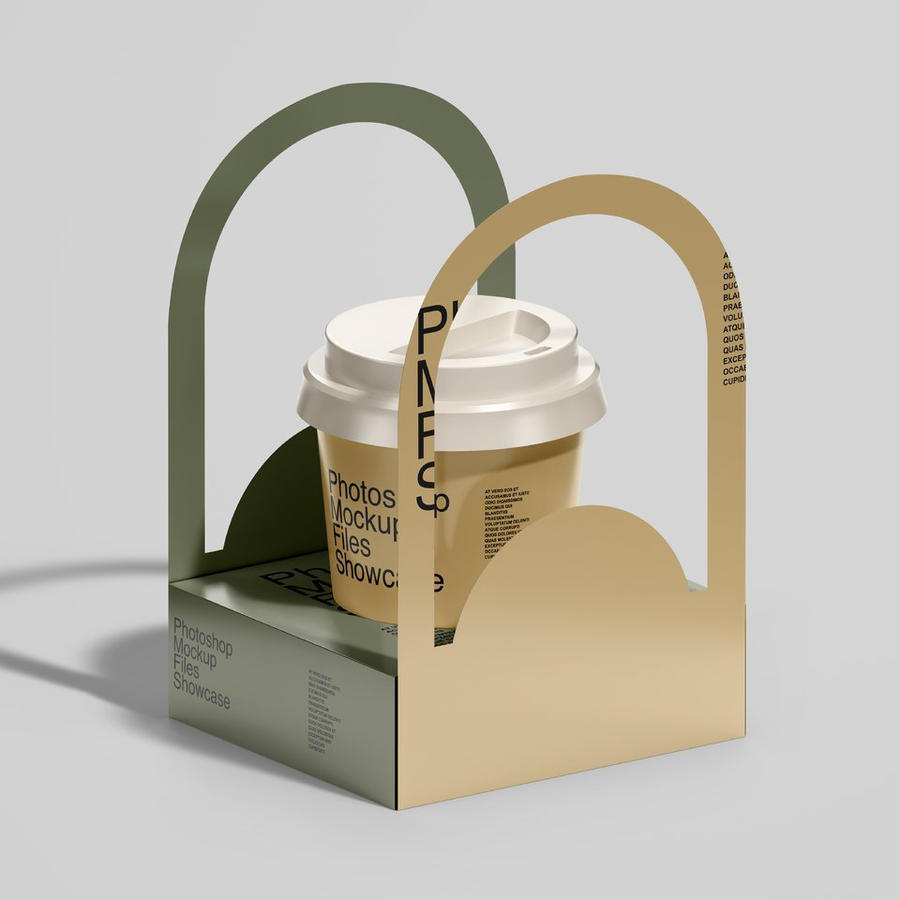 高级咖啡品牌一个一次性纸杯样机 (3)