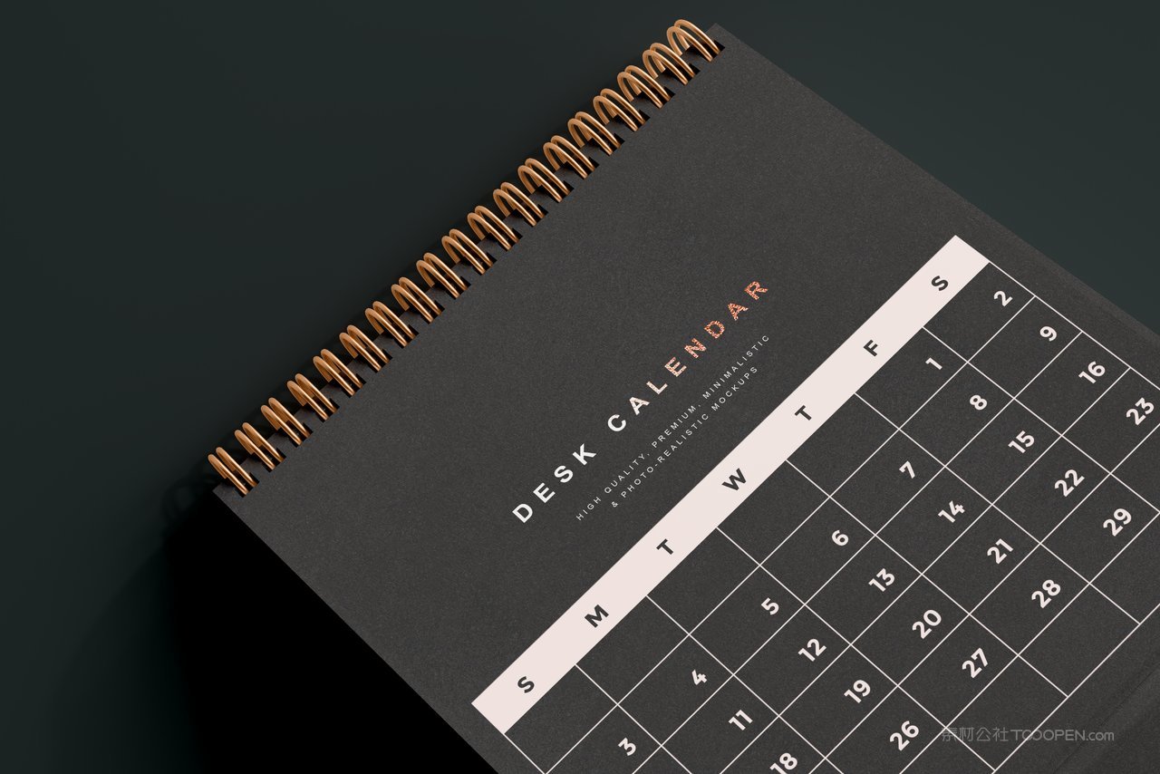 商务黑色台历日历样机 (5)