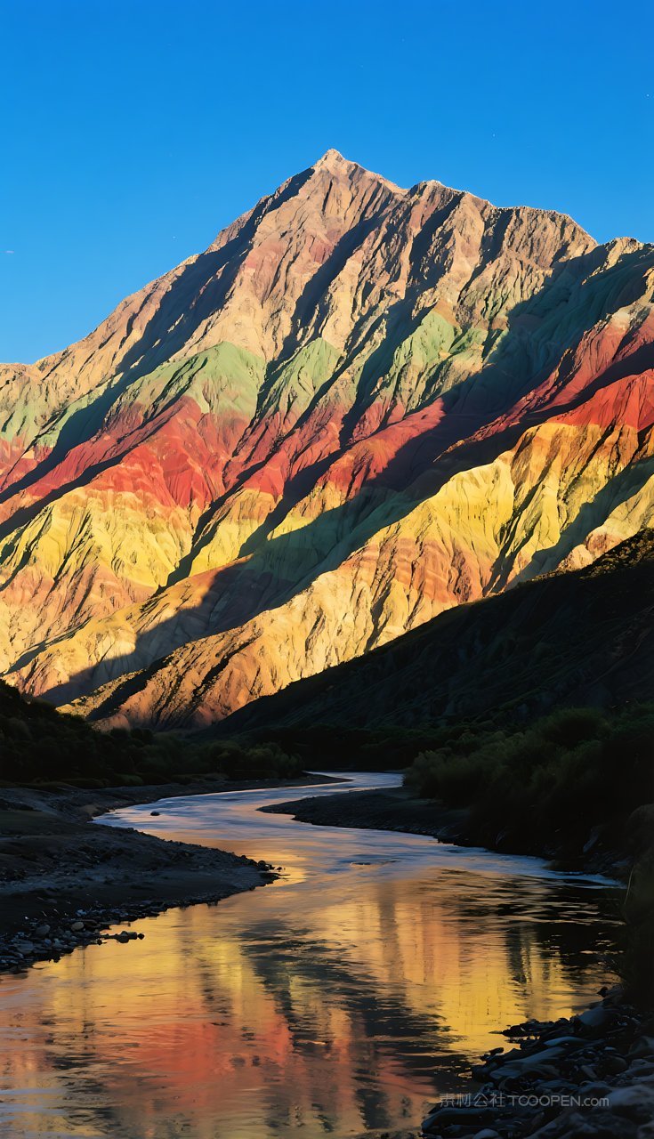 唯美河流群山山水山峰湖泊风景