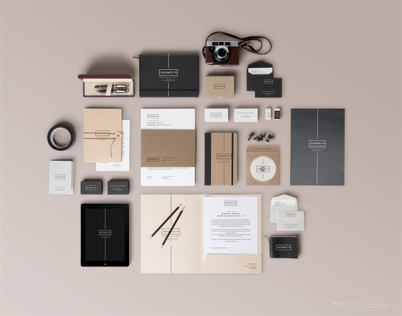 黑胶带笔盒名片笔记本ipad单页DM单宣传单封套光盘封面贺卡橡皮擦样机