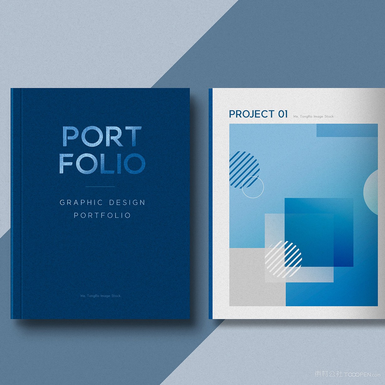 蓝色精装工作记事本样机