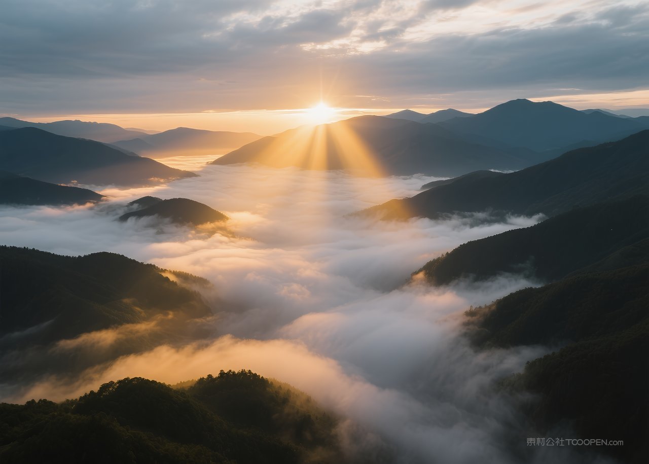 日落天空云层自然云彩风景唯美落日