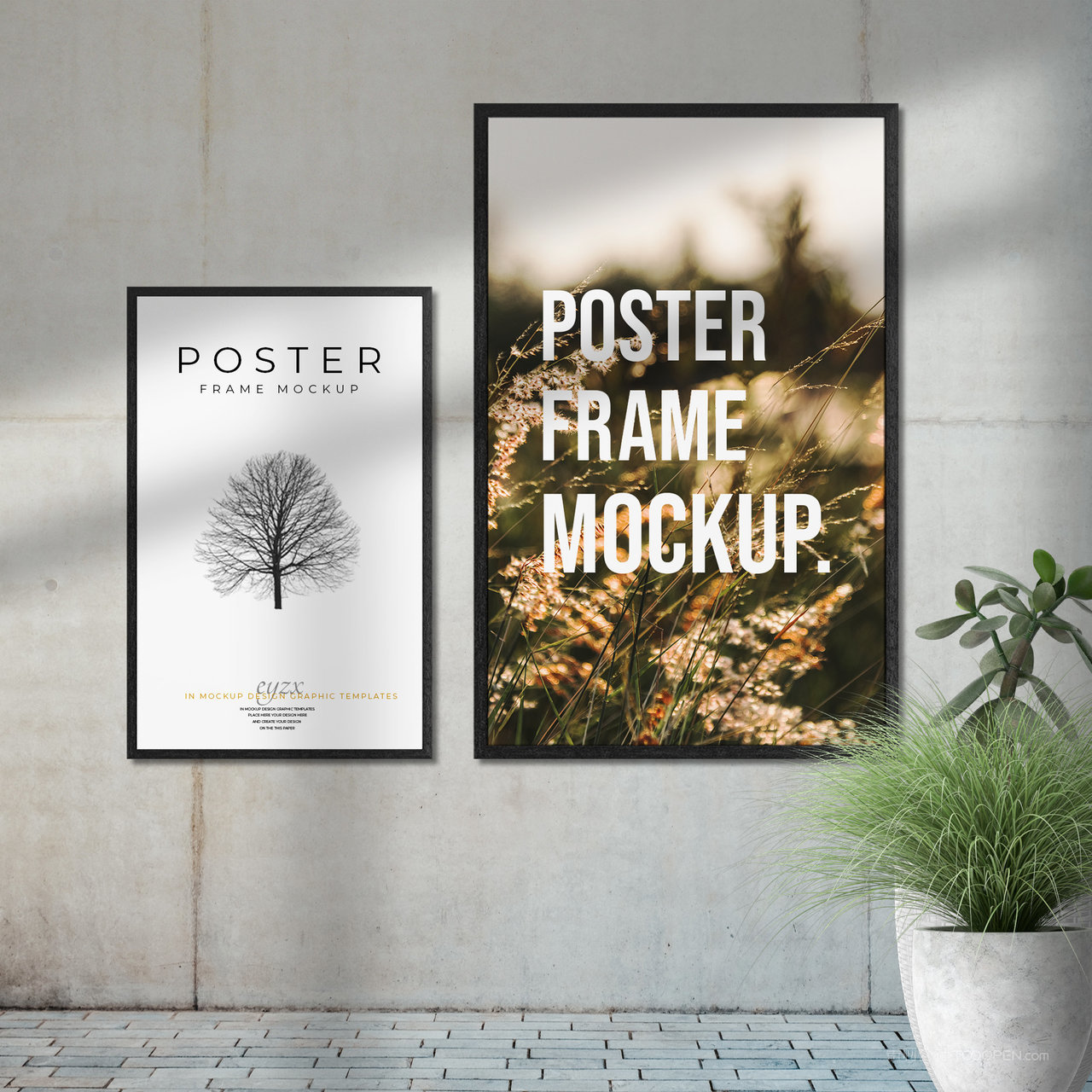 黑色框架海报样机