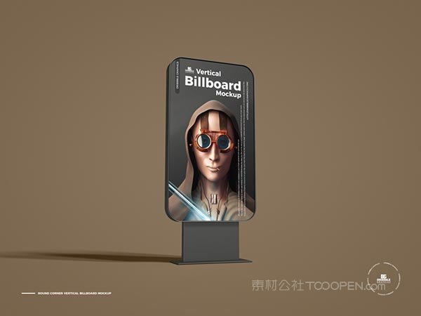 圆角垂直广告牌样机
