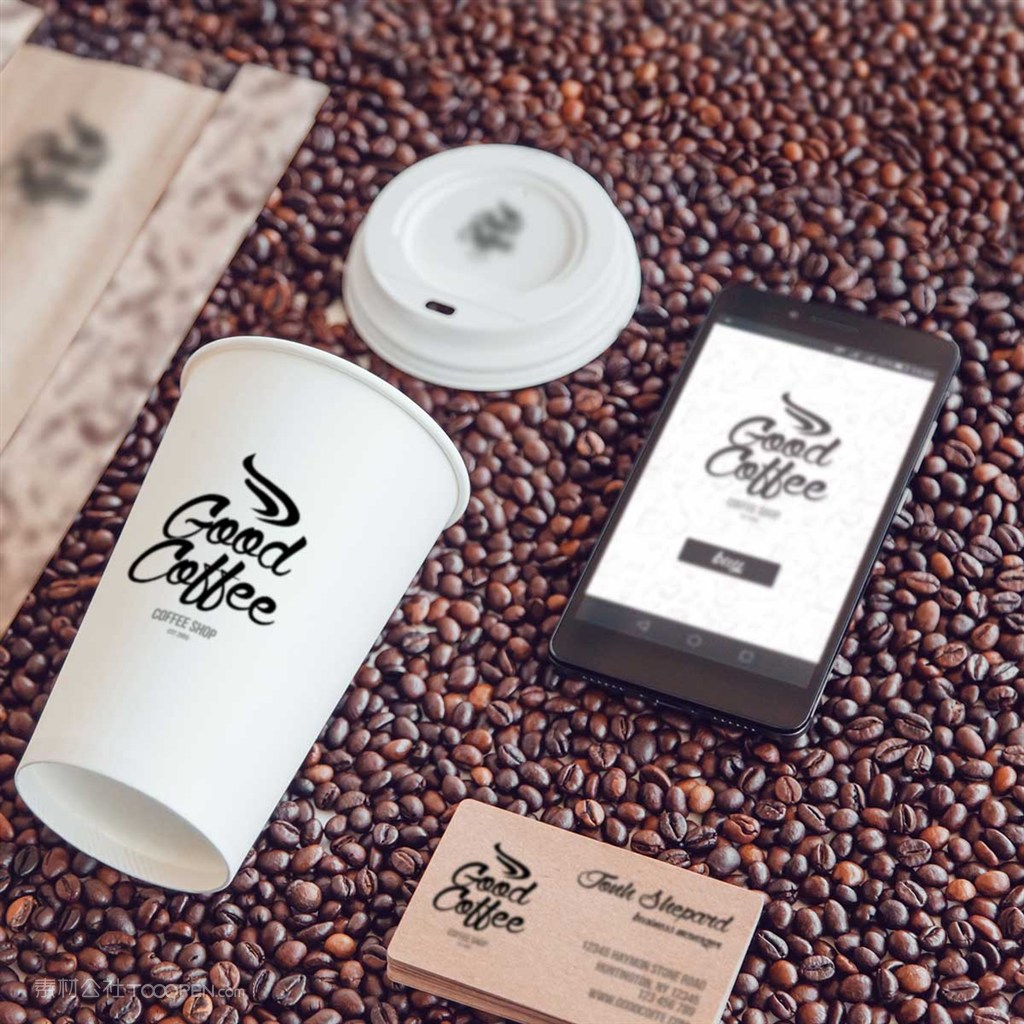 咖啡品牌vi咖啡场景样机模板