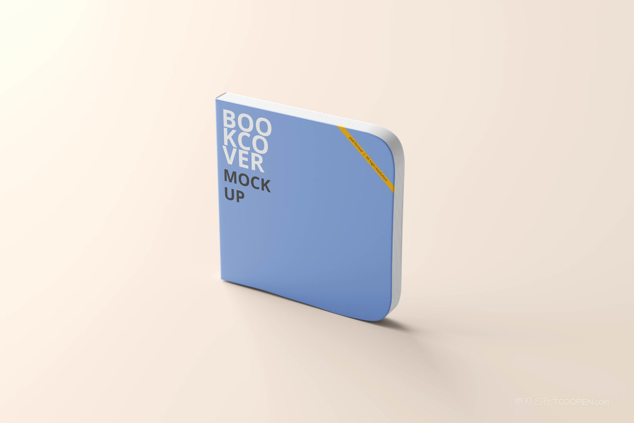 方形圆角日记本竖立样机