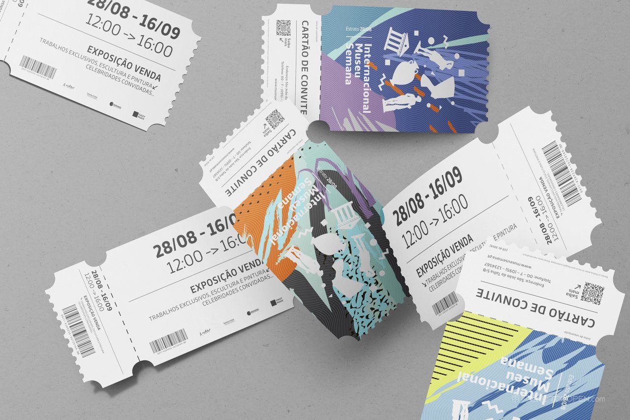 电影票音乐节入场券优惠券门票贴图样机 (6)