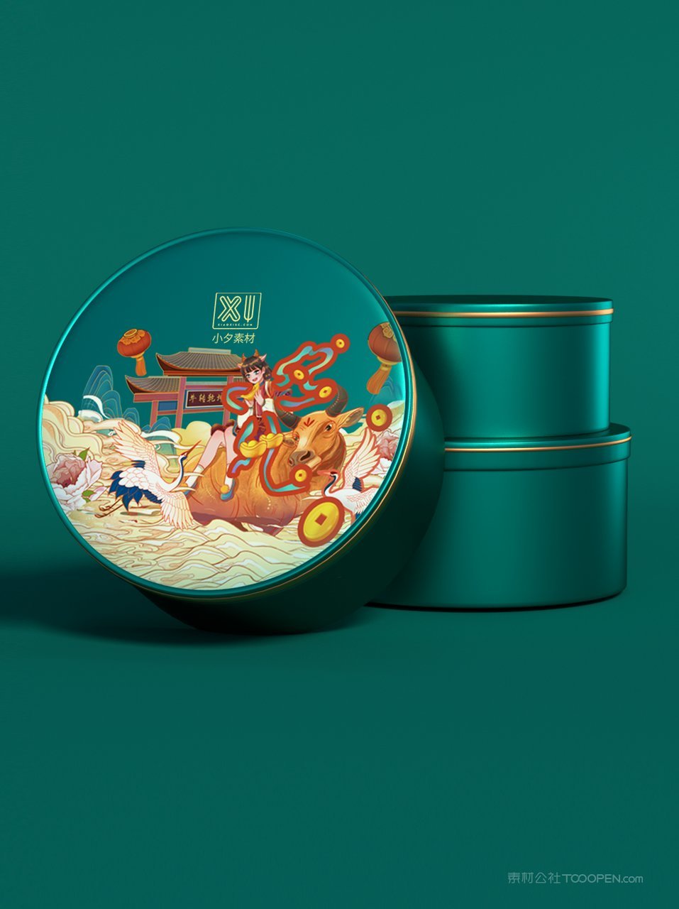 中国潮文创贺岁年货圆罐礼盒装样机 (3)
