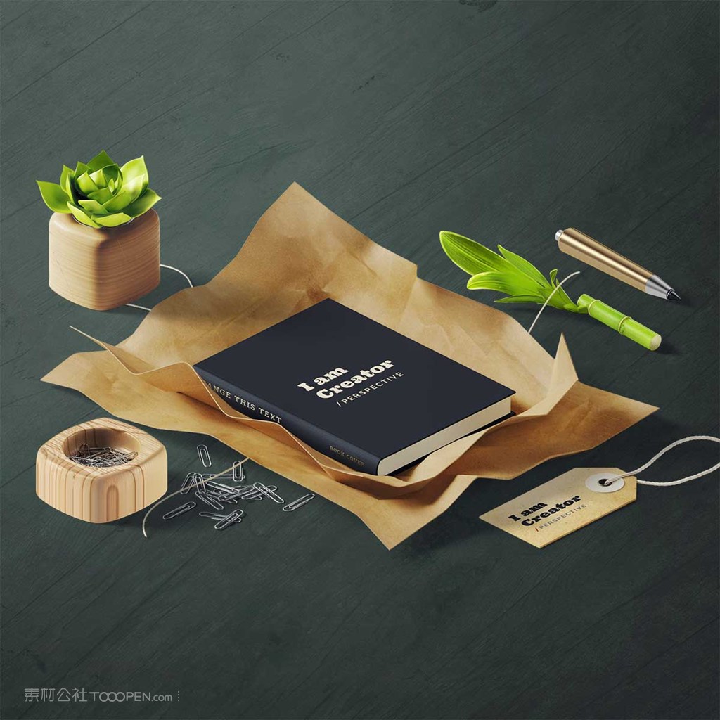 精美复古办公用品vi样机素材