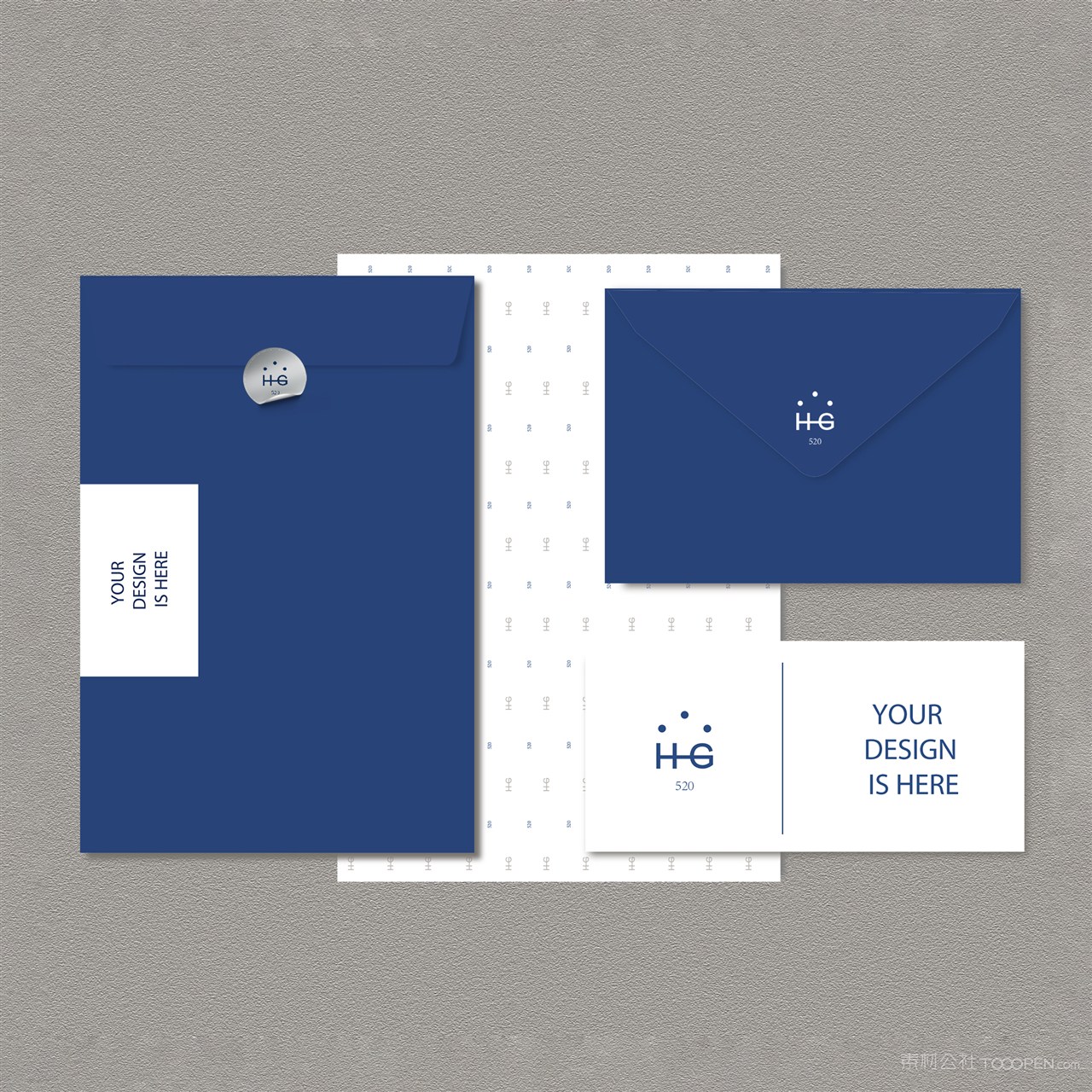 甜品店VI信封文件袋贴图样机