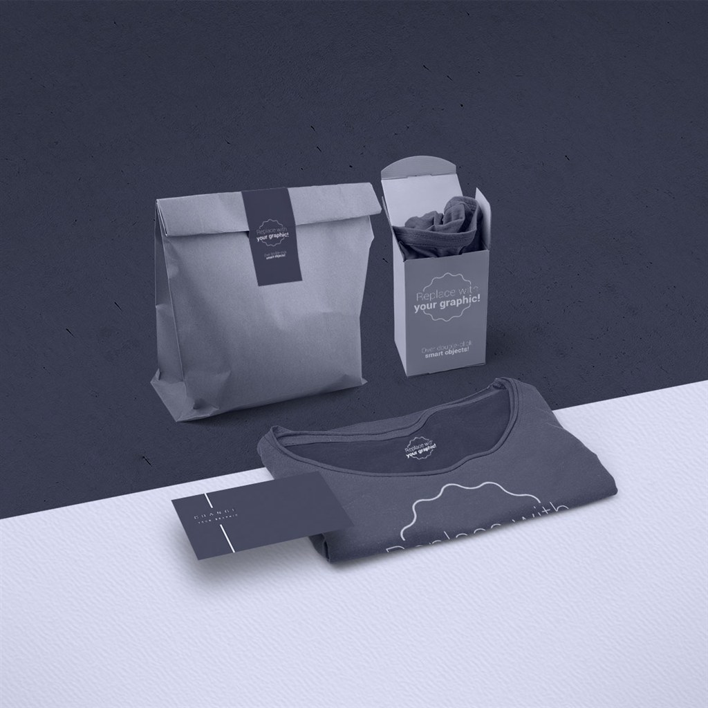 t恤包装盒包装袋样机模板