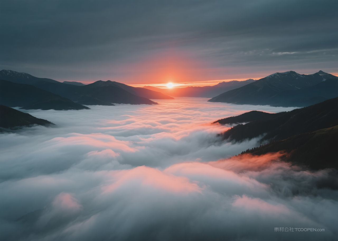 唯美云彩天空云层风景日出自然