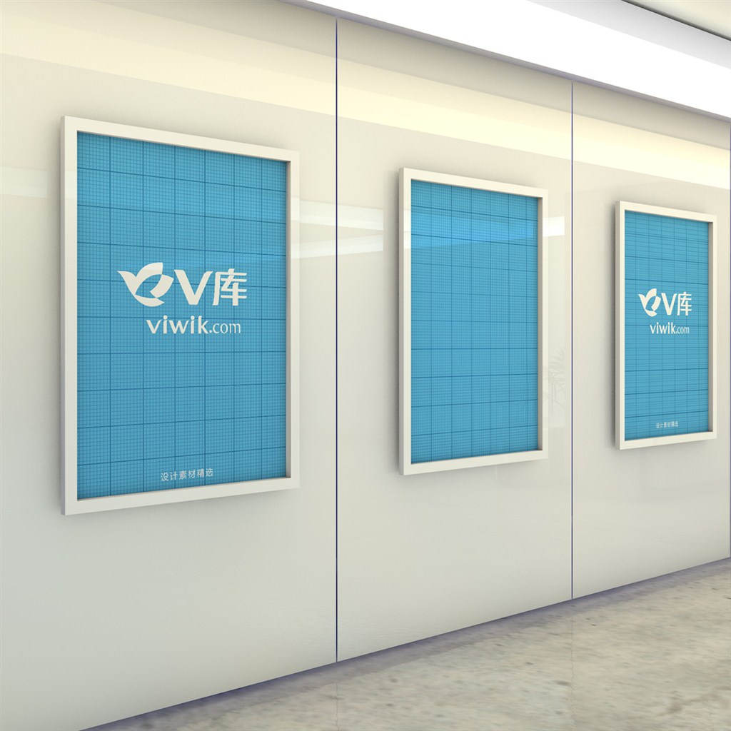 墙上海报灯箱样机