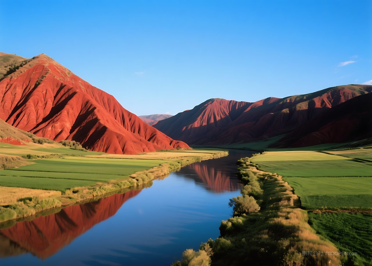 景色山峰山水风景河流唯美群山自然湖泊