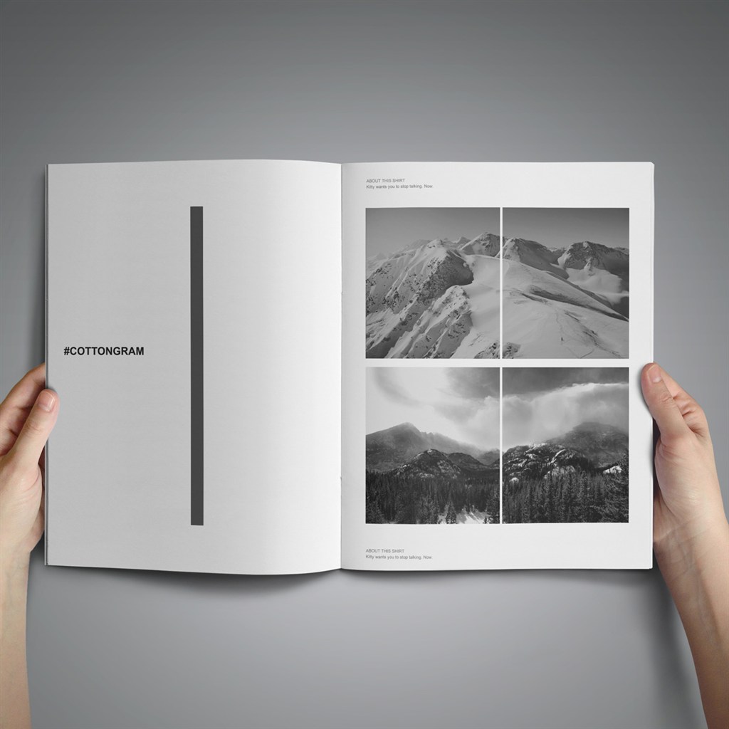 打开的画册设计样机