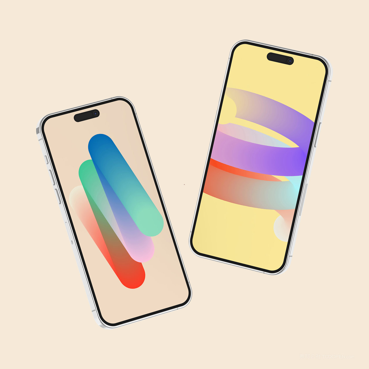 悬浮的苹果手机iPhone14手机贴图样机