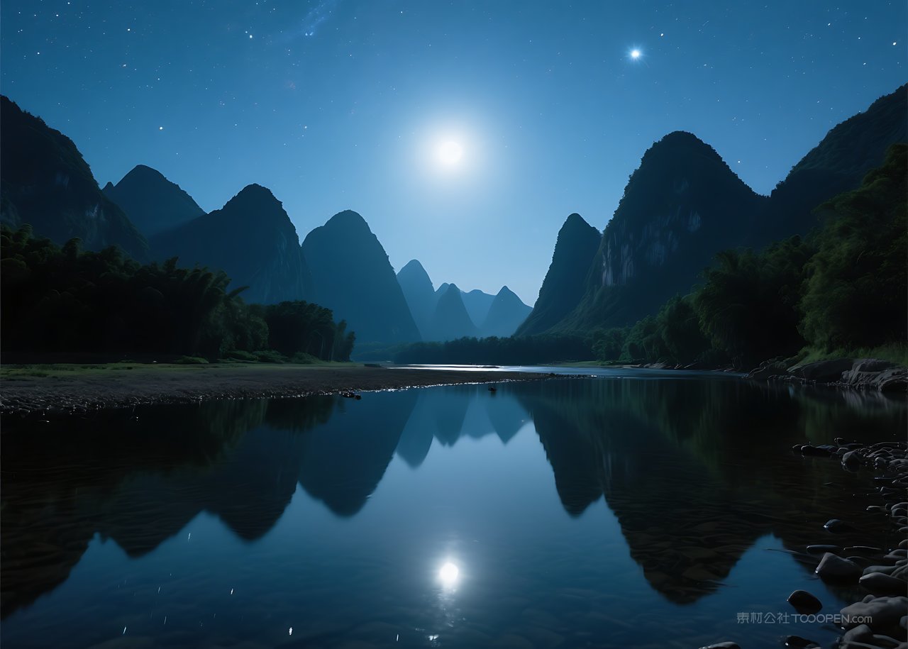 风景山峰群山唯美山水自然景色湖泊河流