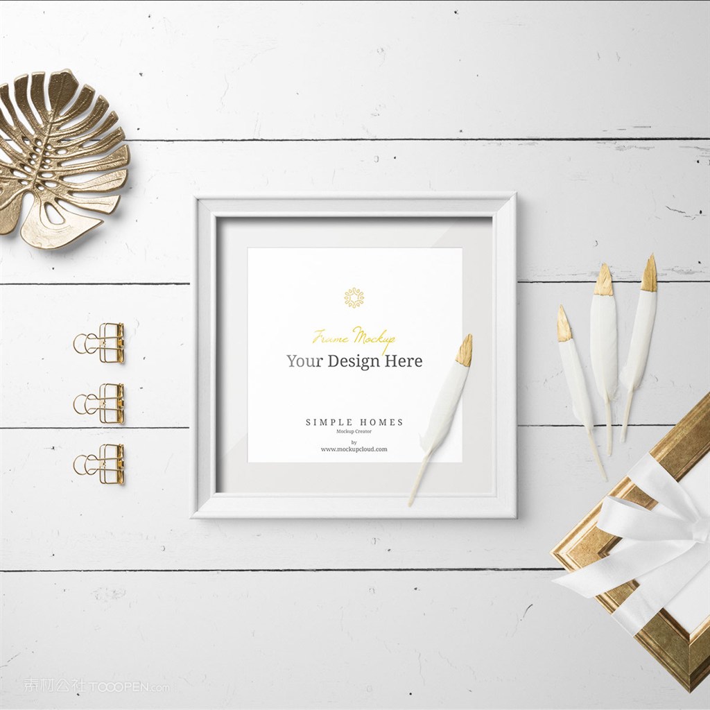 轻奢桌面相框静物样机素材