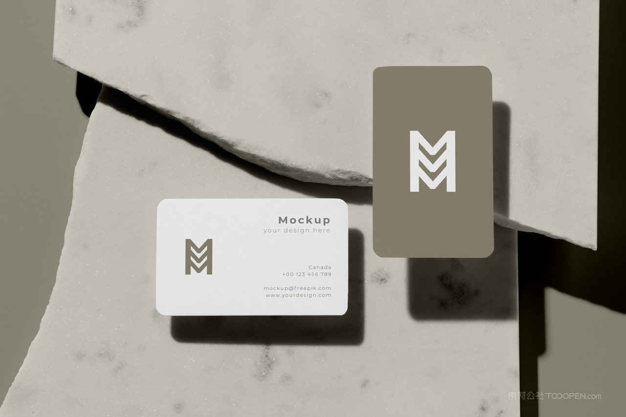 高档轻奢白色名片场景样机