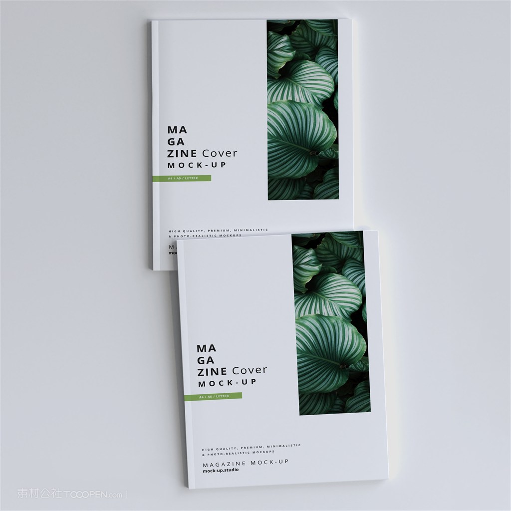 两本杂志封面贴图样机