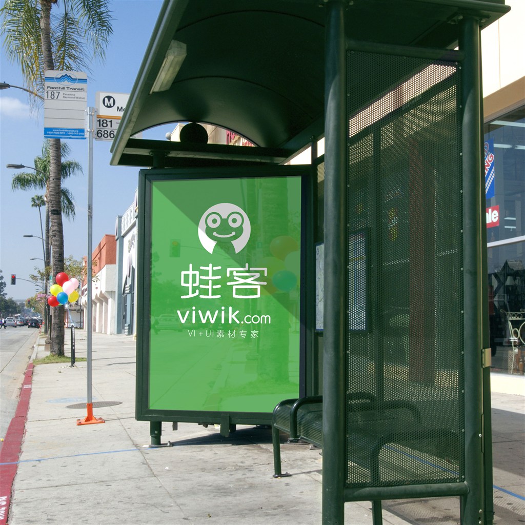 公交车站广告样机