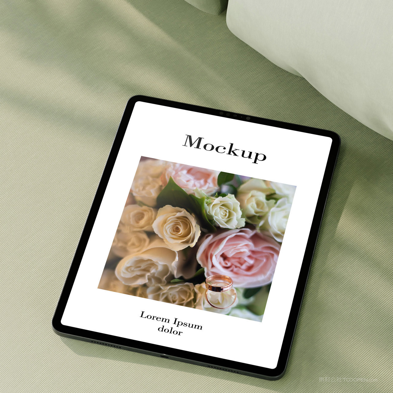 绿色清新光影效果ipad贴图样机