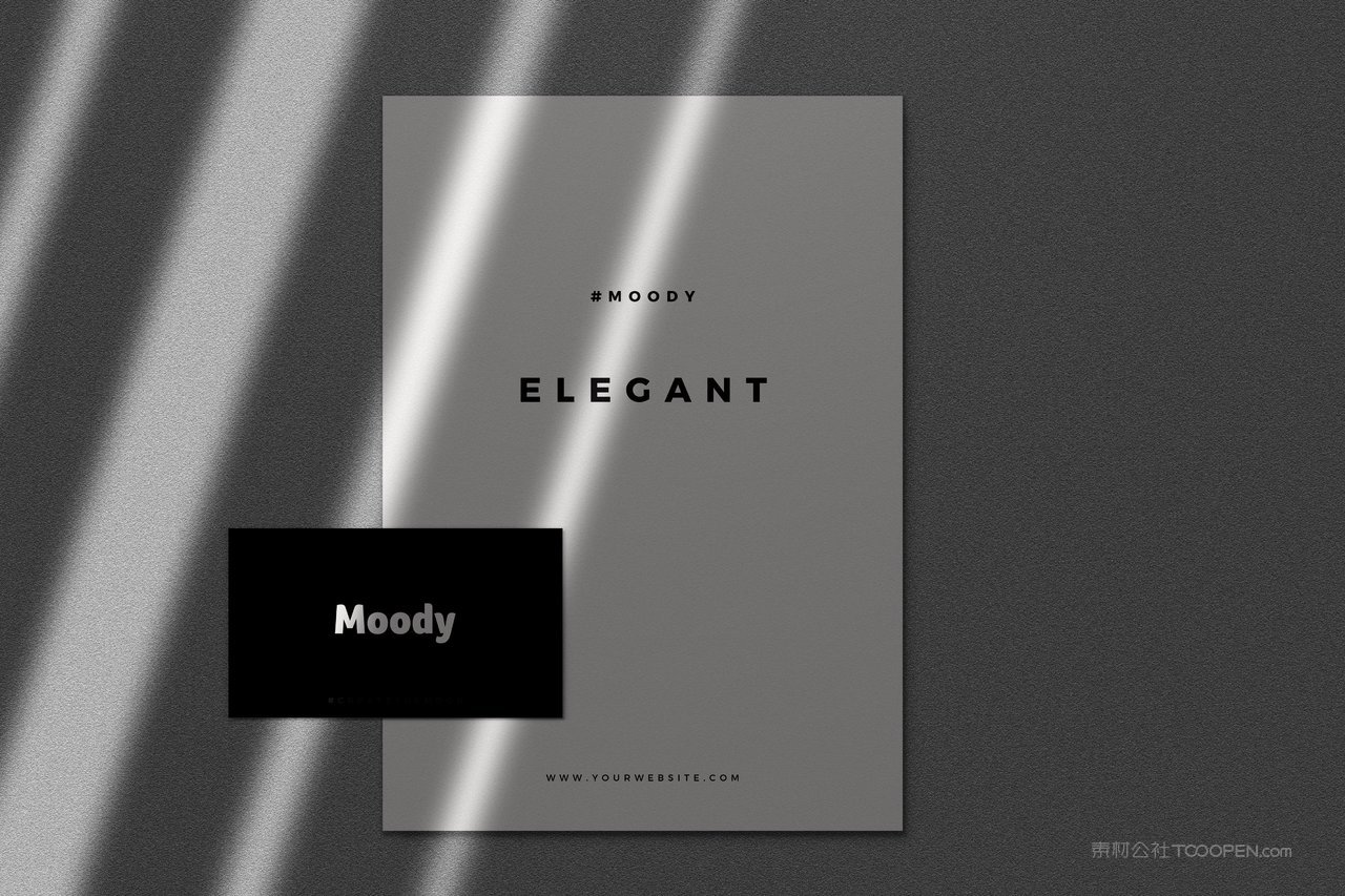 复古文艺光影海报名片样机