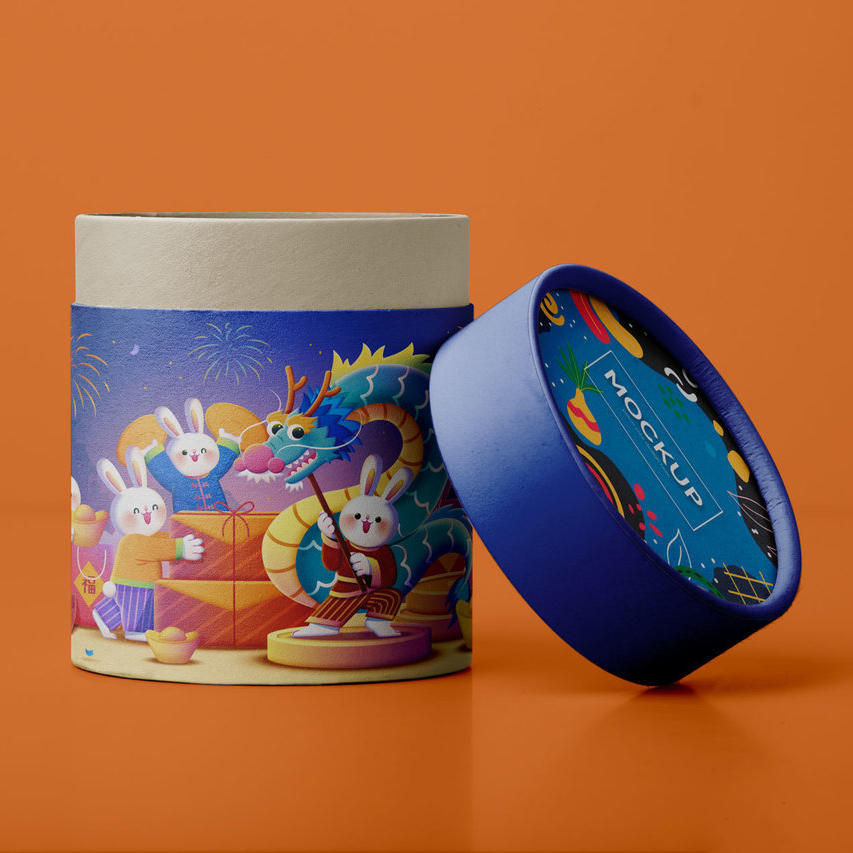 2023兔年纸盒罐新年包装文创品牌样机 (1)