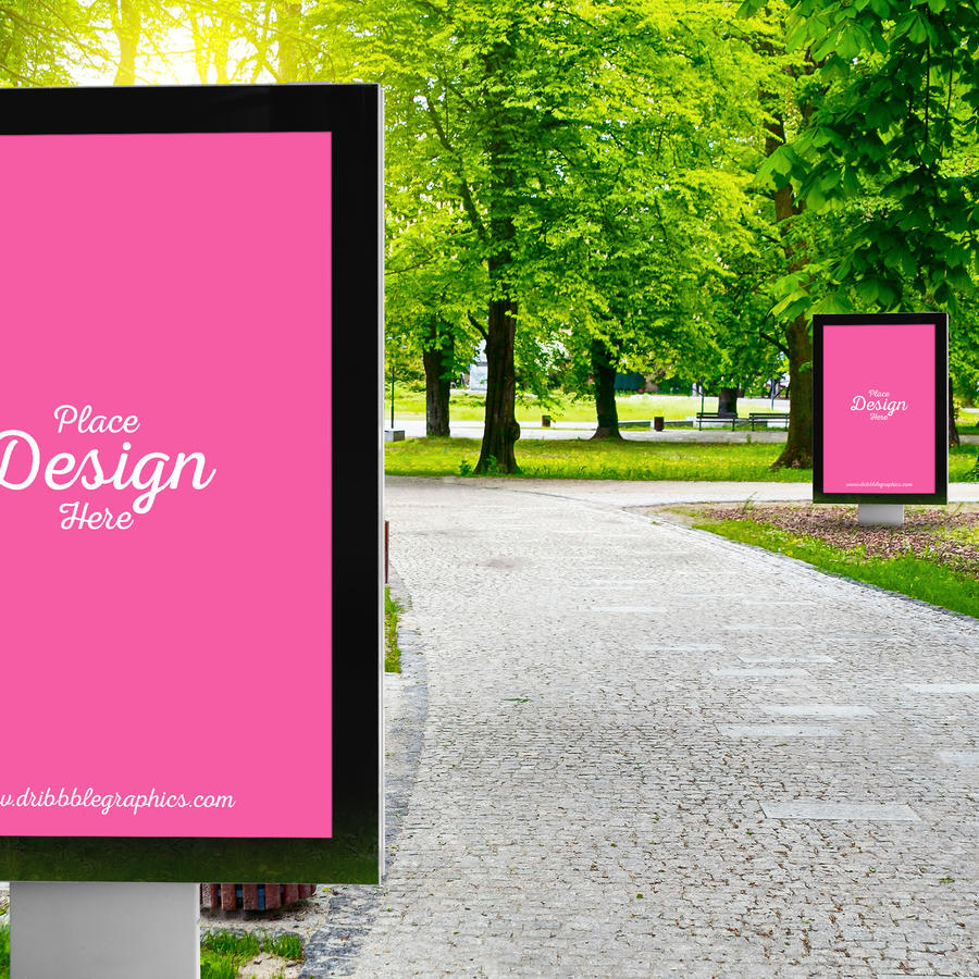 性感美女户外广告牌样机