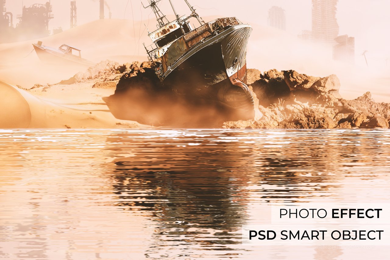 【2146期】水波倒影智能贴图样机psd模板 (1)