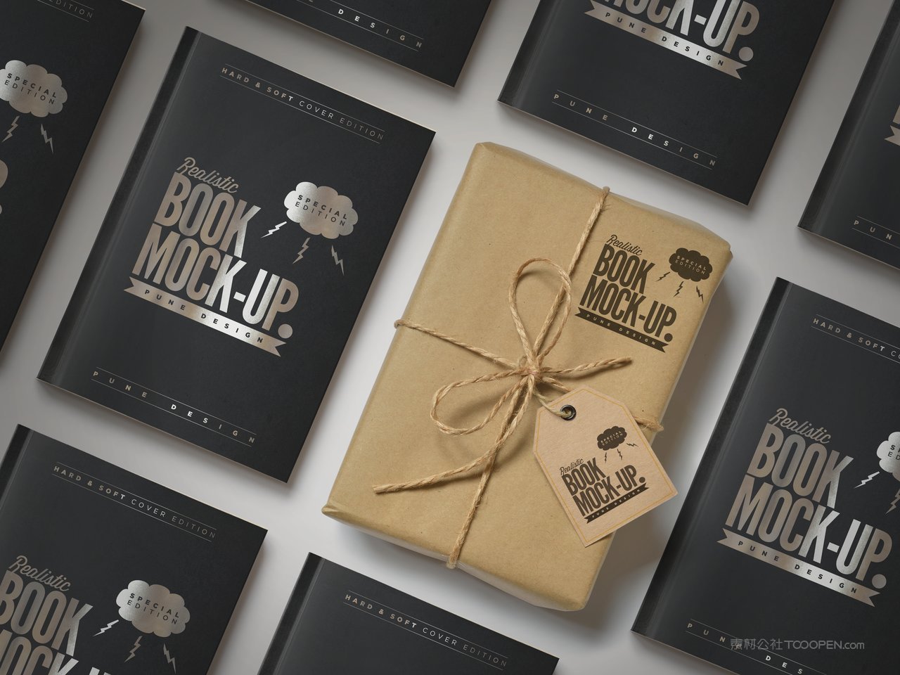 英文书精装书本厚脊书籍场景样机 (13)