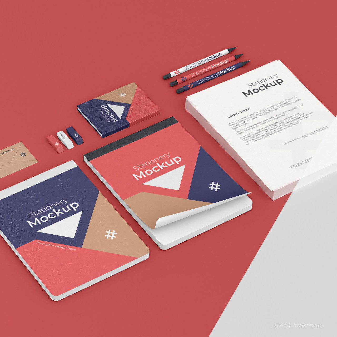 笔记本文档名片贴图样机