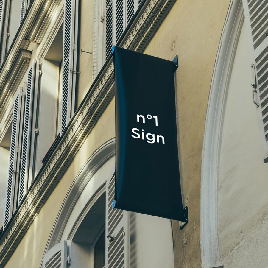 门头引导旗智能贴图样机