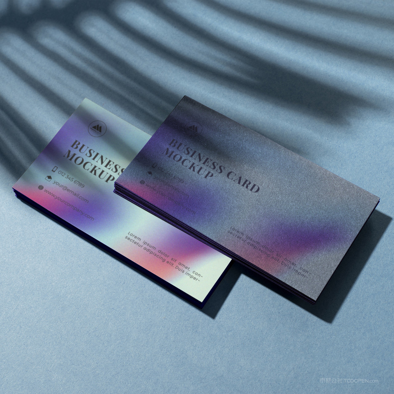 绚丽多彩的时尚vi名片卡片贴图样机