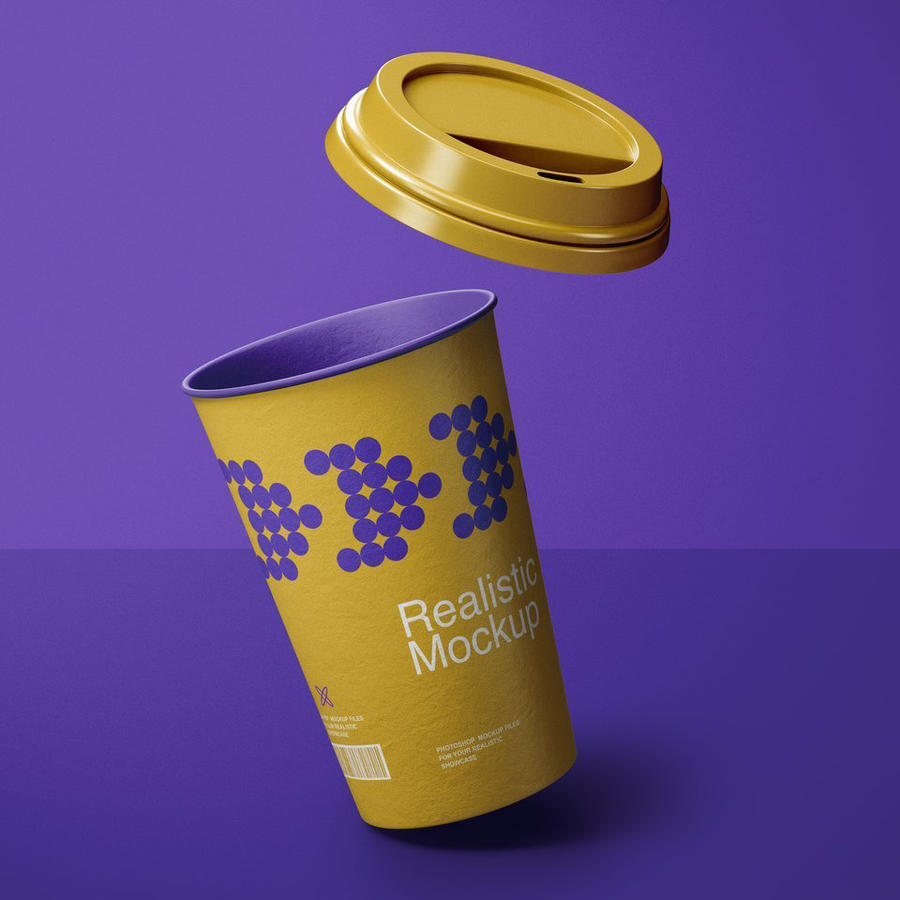 咖啡杯奶茶杯纸杯饮料果汁杯子包装样机 (2)