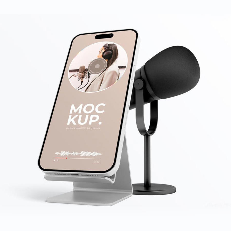 带麦克风的手机样机
