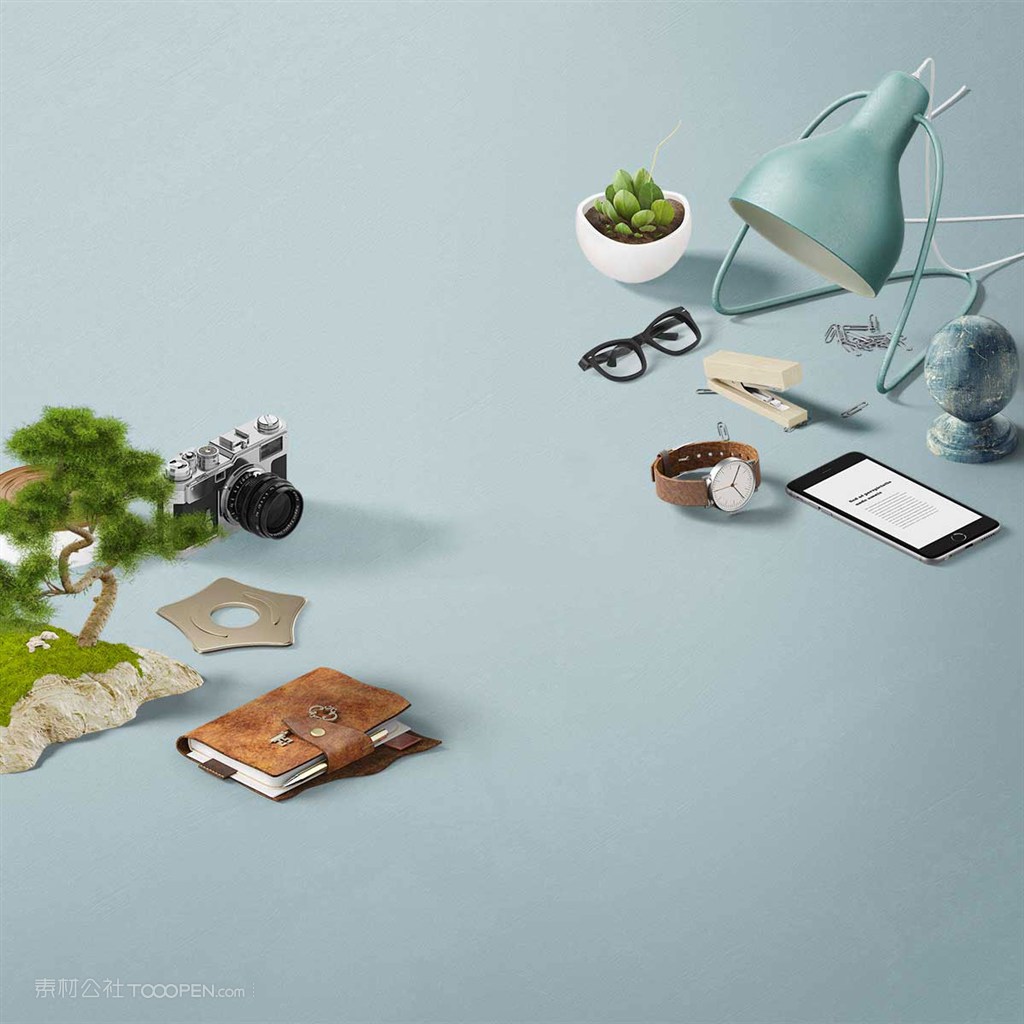 创意时尚办公桌面样机素材