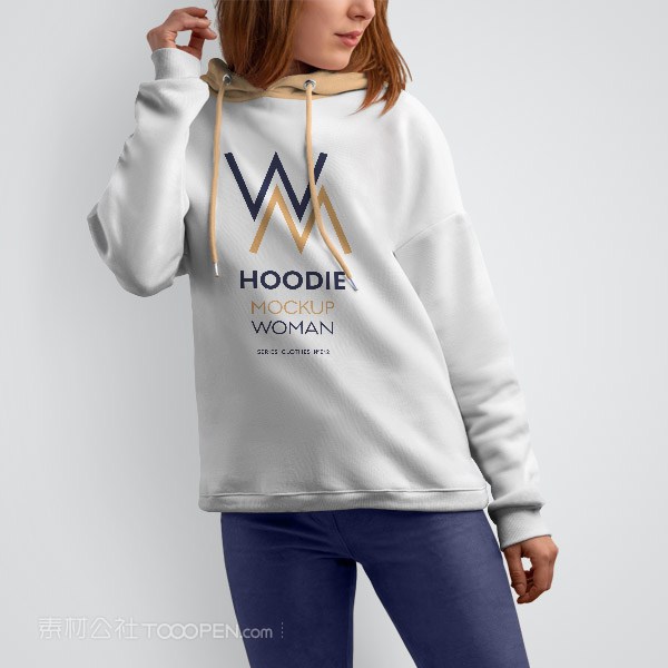 美女卫衣样机模板