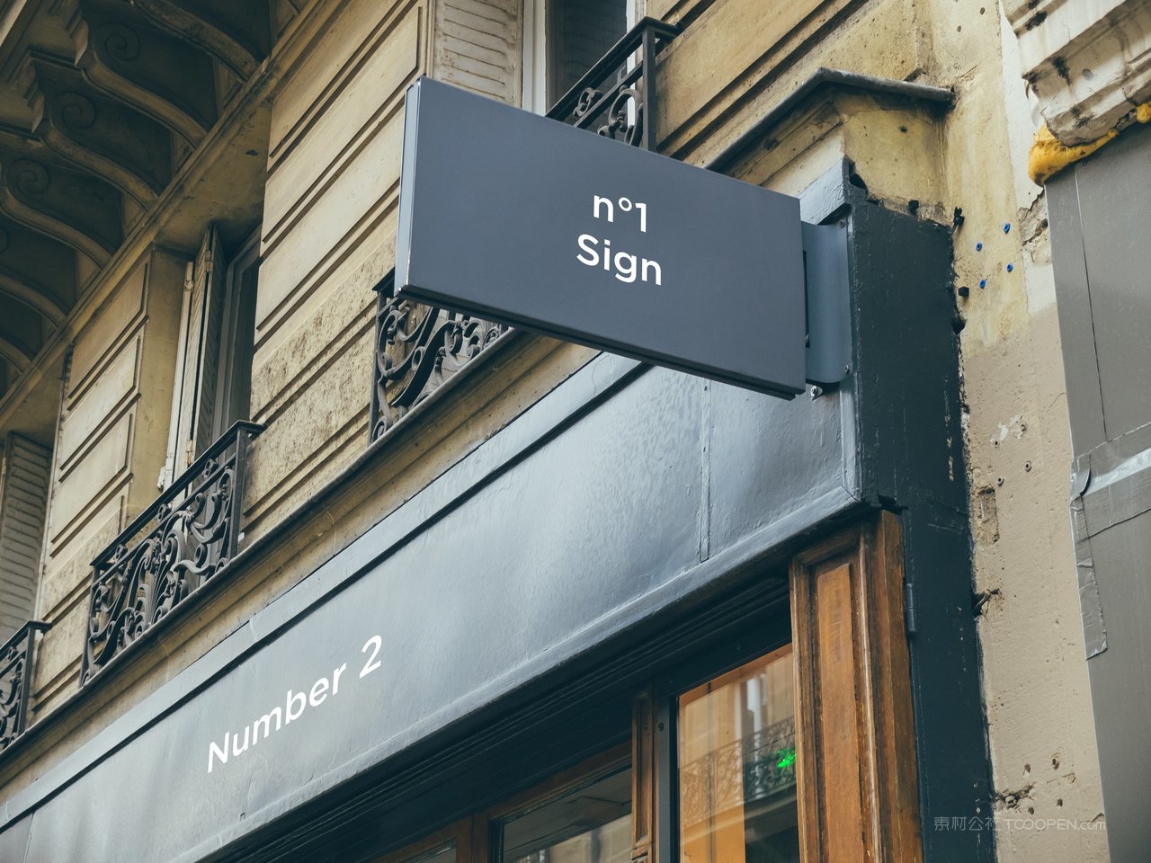 门头侧面logo旗智能贴图样机  (12)