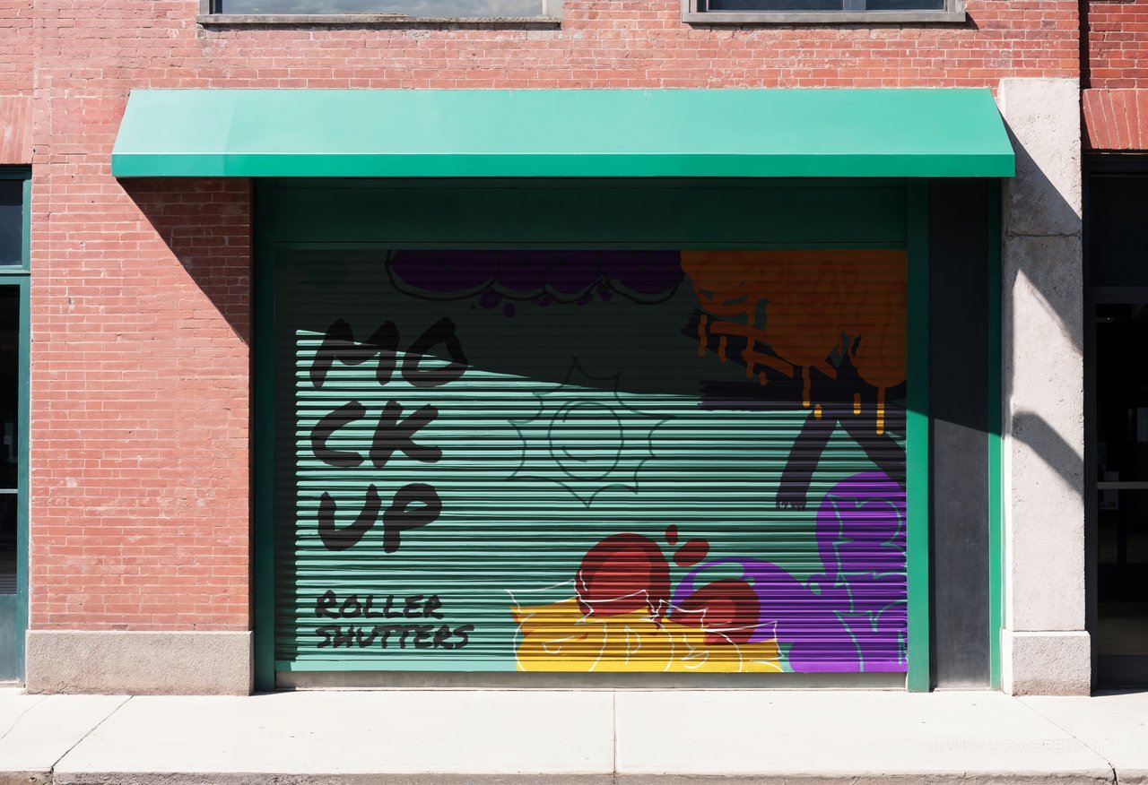 【2292期】卷帘门涂鸦展示样机 (3)