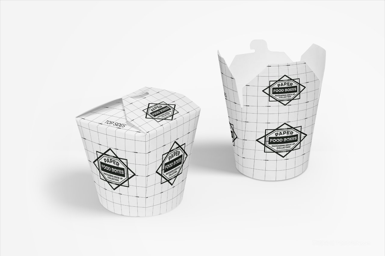 烘焙蛋糕面包店食品纸质包装贴图样机 (4)