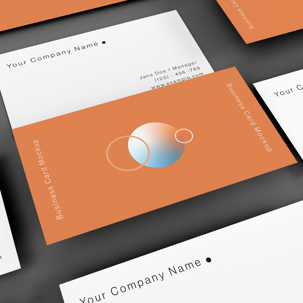 创意简约时尚名片正反面贴图样机