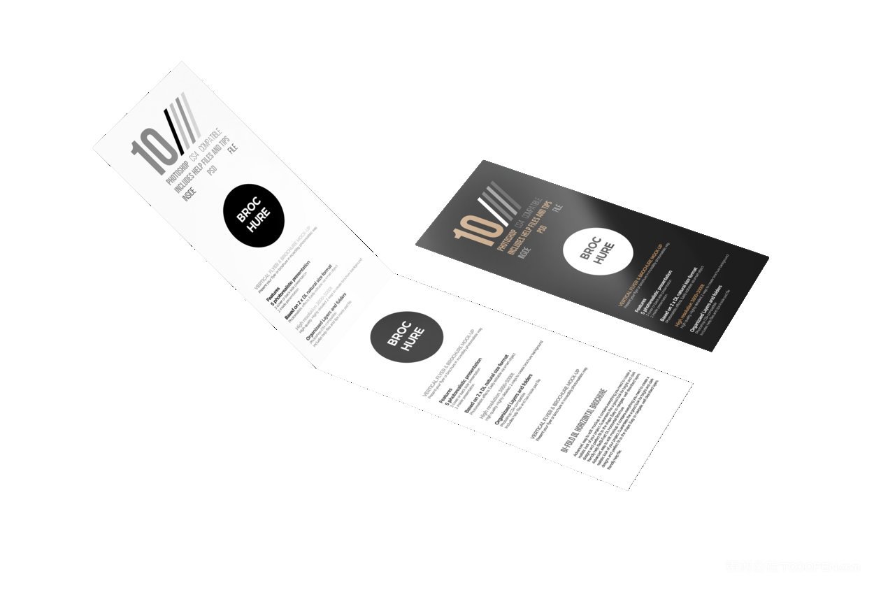 简洁商务黑吊牌折页企业ps样机 (9)