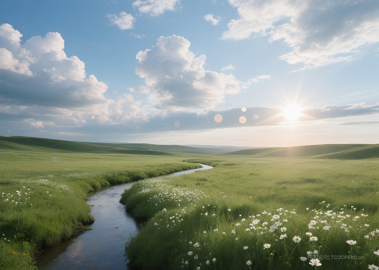 自然云彩日出唯美风景天空云层美丽