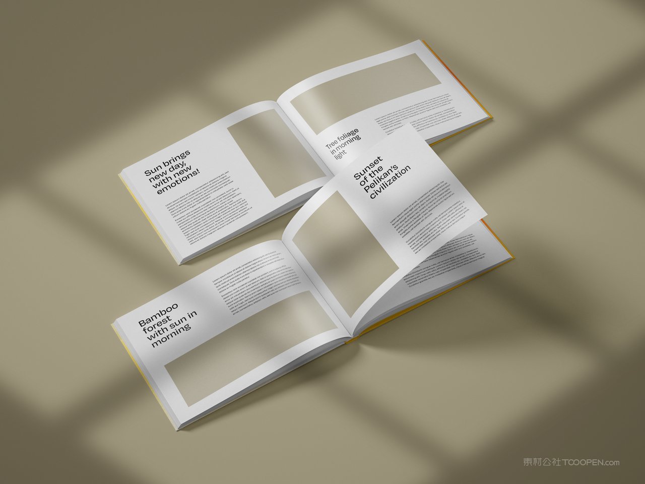 精装硬壳横版书籍画册宣传册封面设计效果图智能贴图样机 (6)