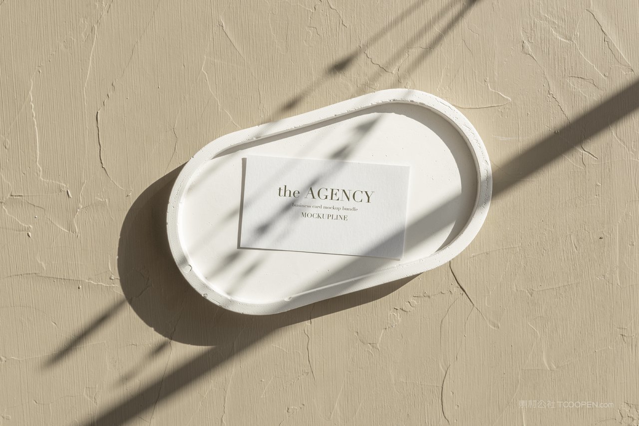 文艺白墙白色名片光影场景样机