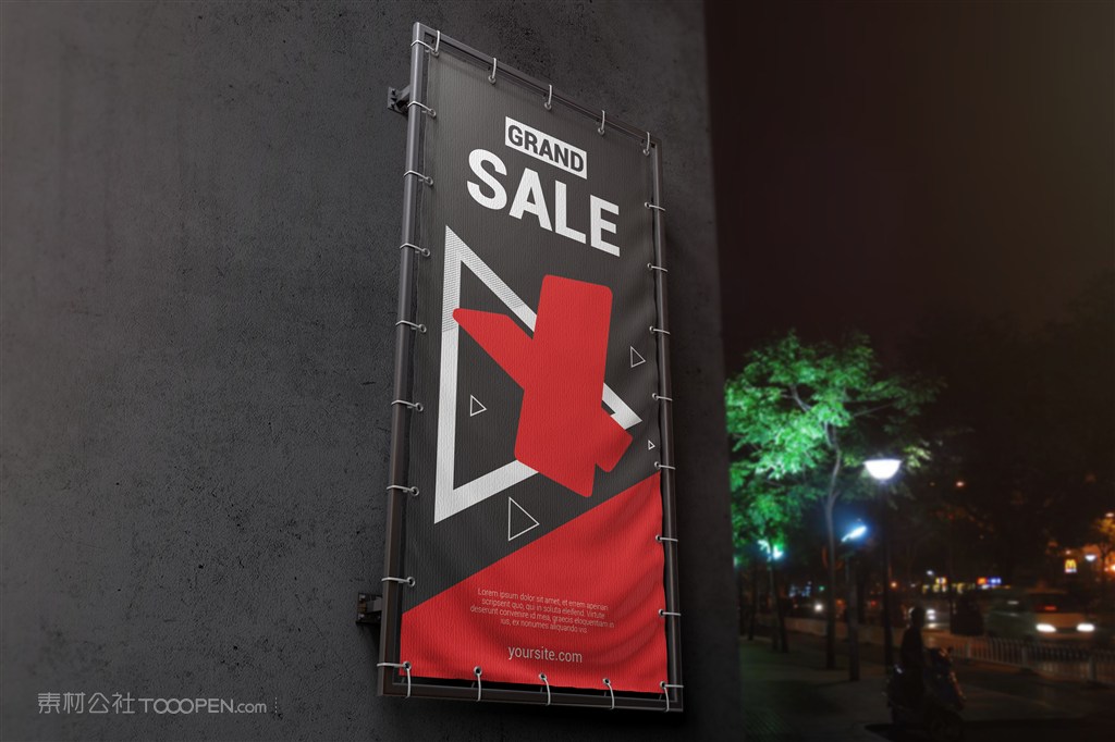 户外广告横幅样机模版